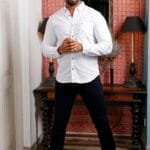 Plain White Cotton Linen Shirt