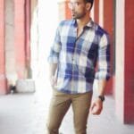 Blue & White Checkered Long Sleeve Shirt