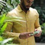 Yellow Checkered Long Sleeve Shirt