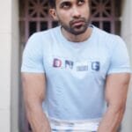 Casual Light Blue Printed Tee