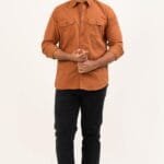 Classy Dark Orange Long Sleeve Shirt